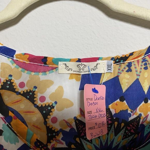 Drunken Tango XXL Short Swim Coverup Popover Skater Dresses - Picture 4 of 10